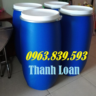 Thùng nhựa đựng nước, thùng phuy nhựa 50L, 120L, 150L rẻ / 0963.839.593 Ms.Loan Phuy-nhua-nap-mo-150l