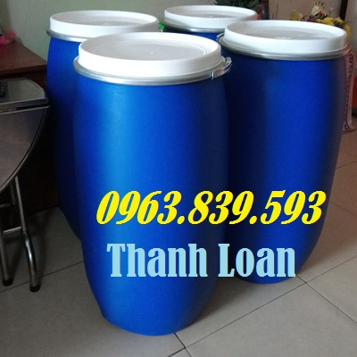 Thùng nhựa đựng nước, thùng phuy nhựa 50L, 120L, 150L rẻ / 0963.839.593 Ms.Loan Phuy-nhua-nap-mo-150l