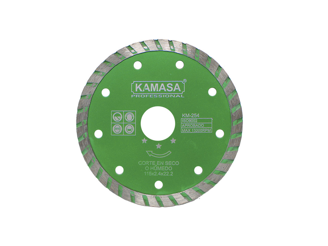 DISCO DIAMANTADO TURBO 115 VERDE KAMASA