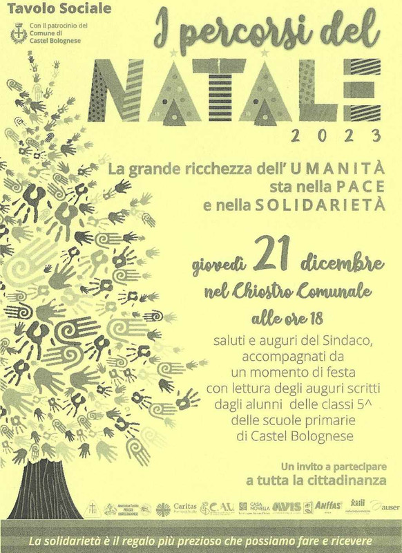 Giovedì 21 dicembre nel chiostro comunale auguri natalizi con le associazioni del Tavolo Sociale Giovedì 21 dicembre nel chiostro comunale auguri natalizi con le associazioni del Tavolo Sociale