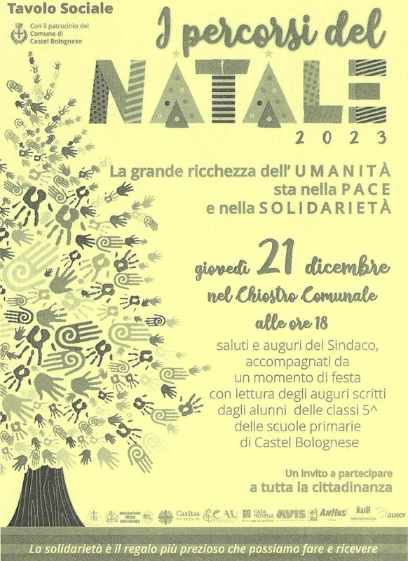 Giovedì 21 dicembre nel chiostro comunale auguri natalizi con le associazioni del Tavolo Sociale