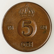 ¡¡Naranjas!! 5 öre Suecia. Gustavo VI Adolfo 1962. PAS5712
