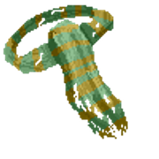 Tattered Scarf Green Striped Gold