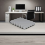 Portas Etherlighting do Switch Ubiquiti brilhando