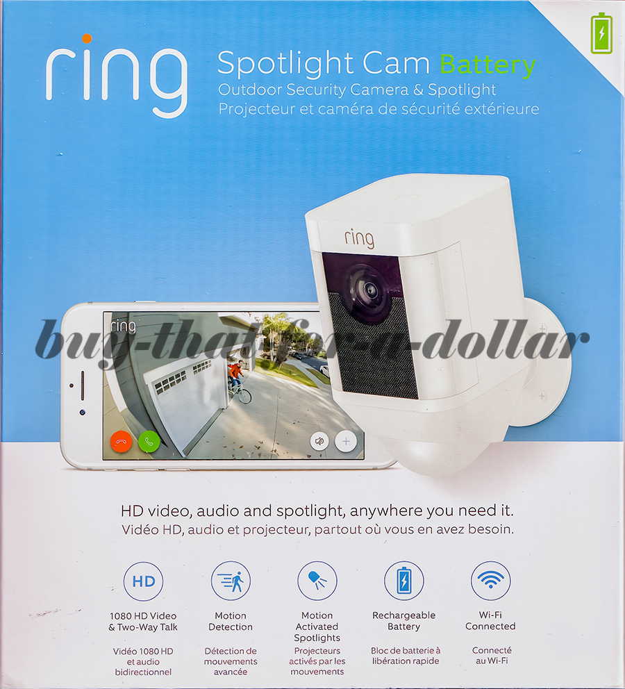 *NEW*Ring Spotlight HD Camera Battery-Outdoor Security-Surveillance  Cam-Wireless