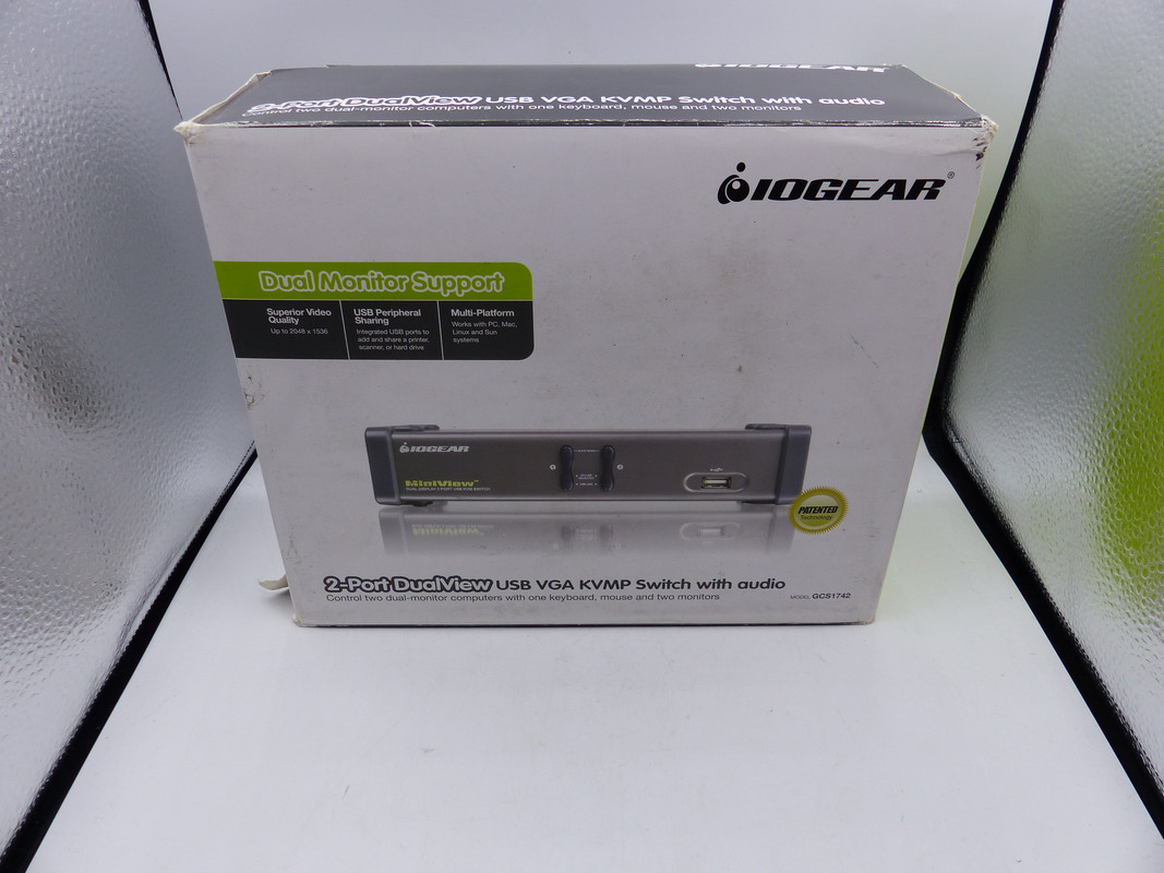 IOGEAR GCS1742 MINIVIEW 2-PORT DUAL VIEW KVM SWITCH