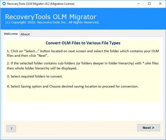 RecoveryTools OLM Migrator 8.7