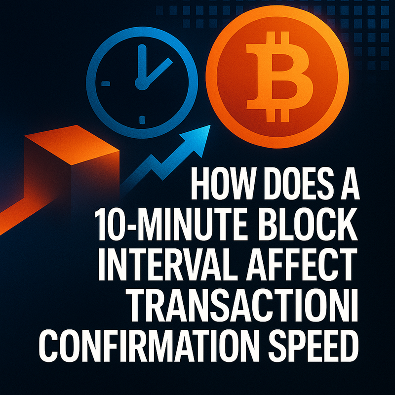 How does a 10-minute block interval affect transaction confirmation speed