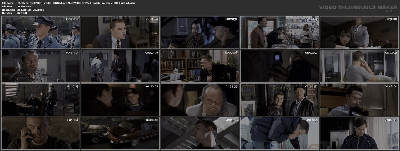 The Departed (2006) (2160p UHD BluRay x265 DV HDR DDP 5.1 English - Weasley HONE)-Vietsub.mkv