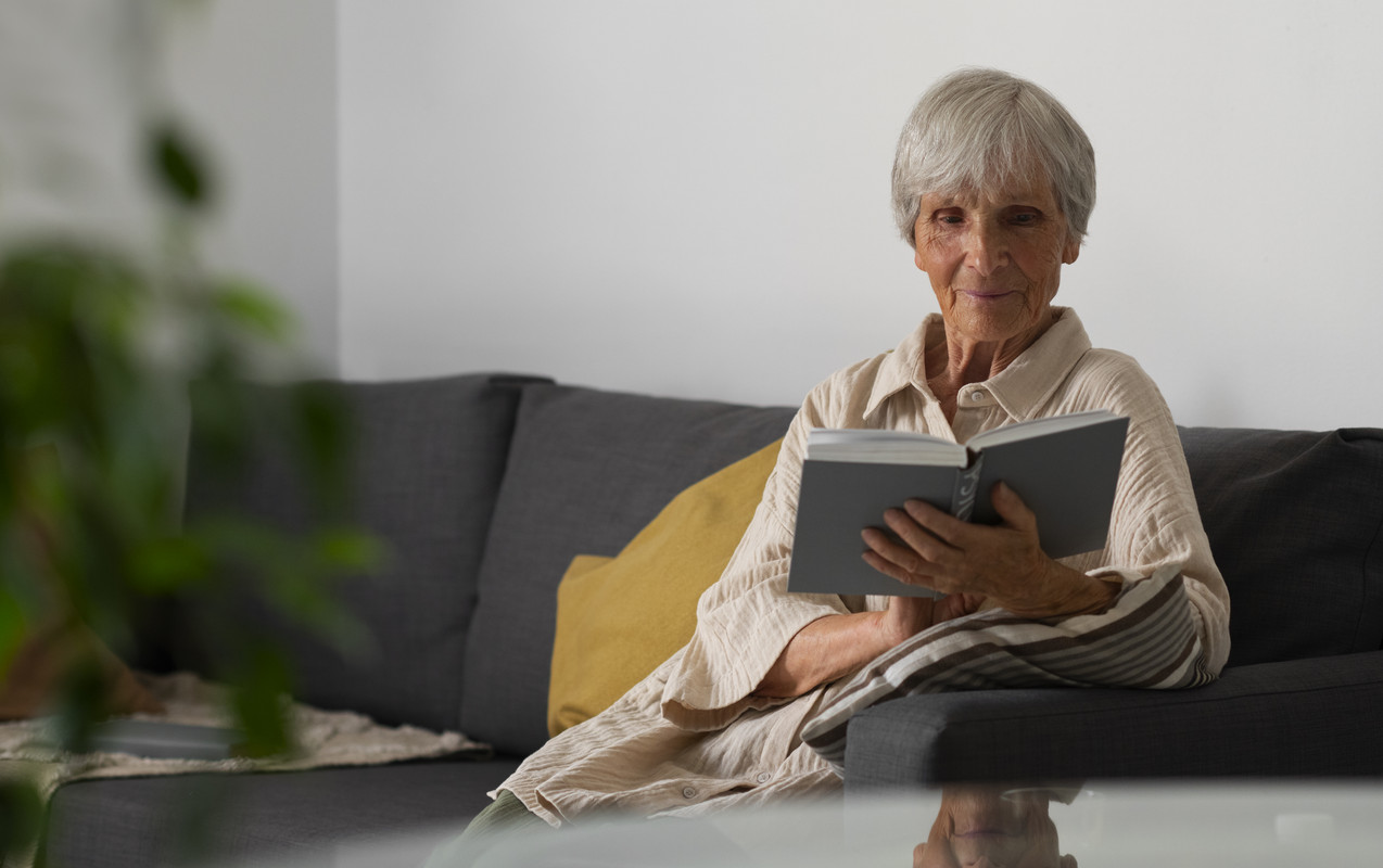 Senior Woman Reading Book