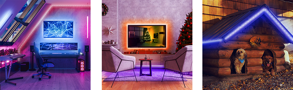 Banda LED 5050 RGB, YWX®, Aplicatie inteligenta Bluetooth, 16 milioane culori, Conexiune USB, 5V, IP65, lungime 5m, telecomanda, mod muzica, timer, Pentru iluminarea ambientala televizorului 4 4