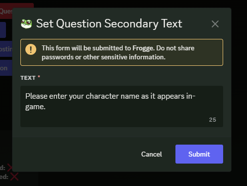 Secondary Text Example