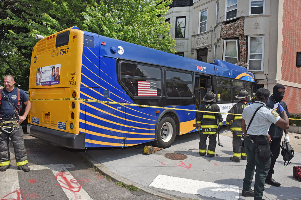 MTA bus crashes into Brooklyn building