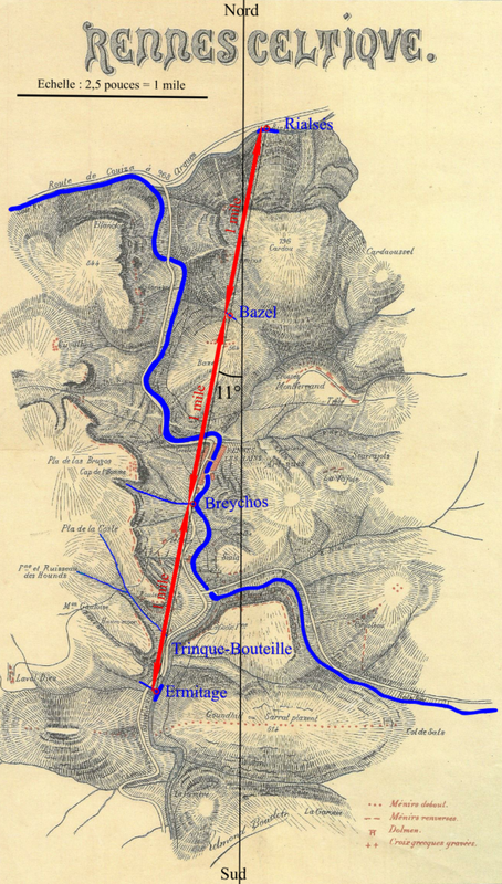 Ligne 11°   nord-sud   échelle