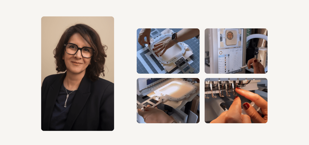 Léna, créatrice de patchs brodés en France, et gestes de broderie dans l’atelier