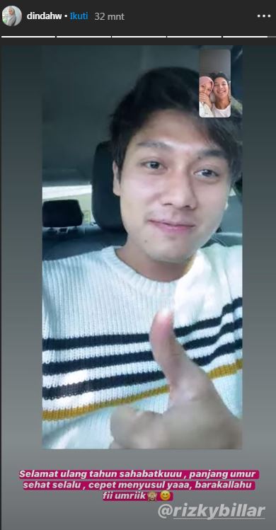 Ucapan selamat ulang tahun Dinda Hauw untuk Rizky Billar.