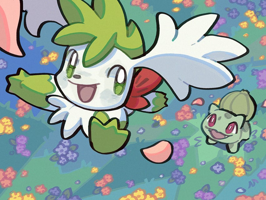 bulbasaur-and-shaymin-pokemon-drawn-by-l