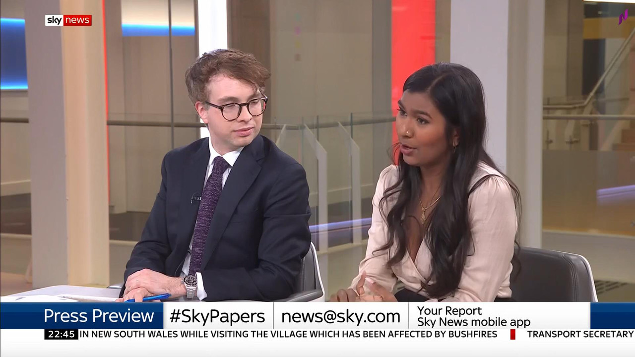 02 January - 22.00.00 - Sky News At Ten. Anna Botting with the m