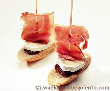 Montadito de veleros de jamón y queso de cabra Cf7c98