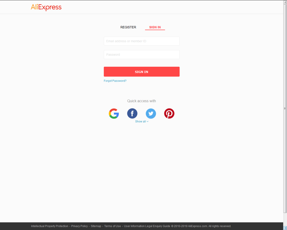 AliXperss login