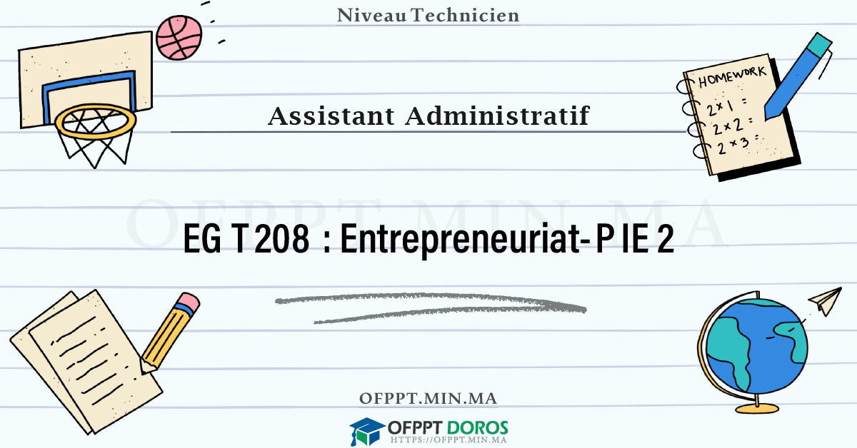 Sommaire détaillé du cours Entrepreneuriat-PIE 2 EGT208 OFPPT - Structure du module