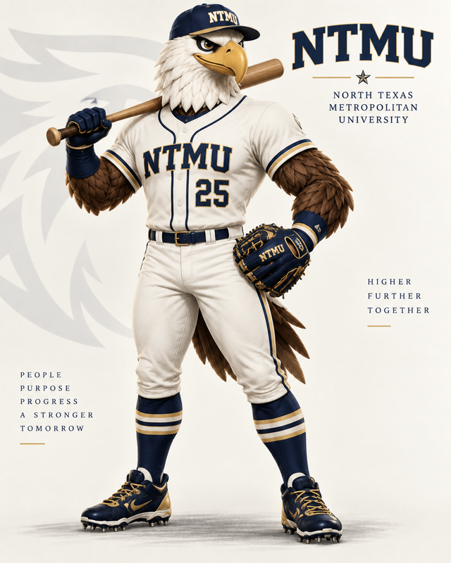NTMU Eagle wearing the baseball uniform