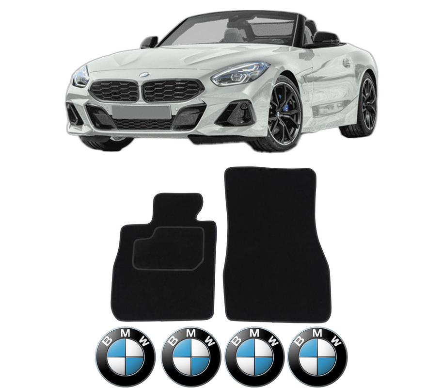 Set Covorase Presuri BMW Seria Z4 Roadster (G29) din 2018, Auto, Material Textil Mocheta, 4 Stickere auto cu BMW