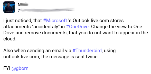 Outlook.com speichert Anhang in OneDrive