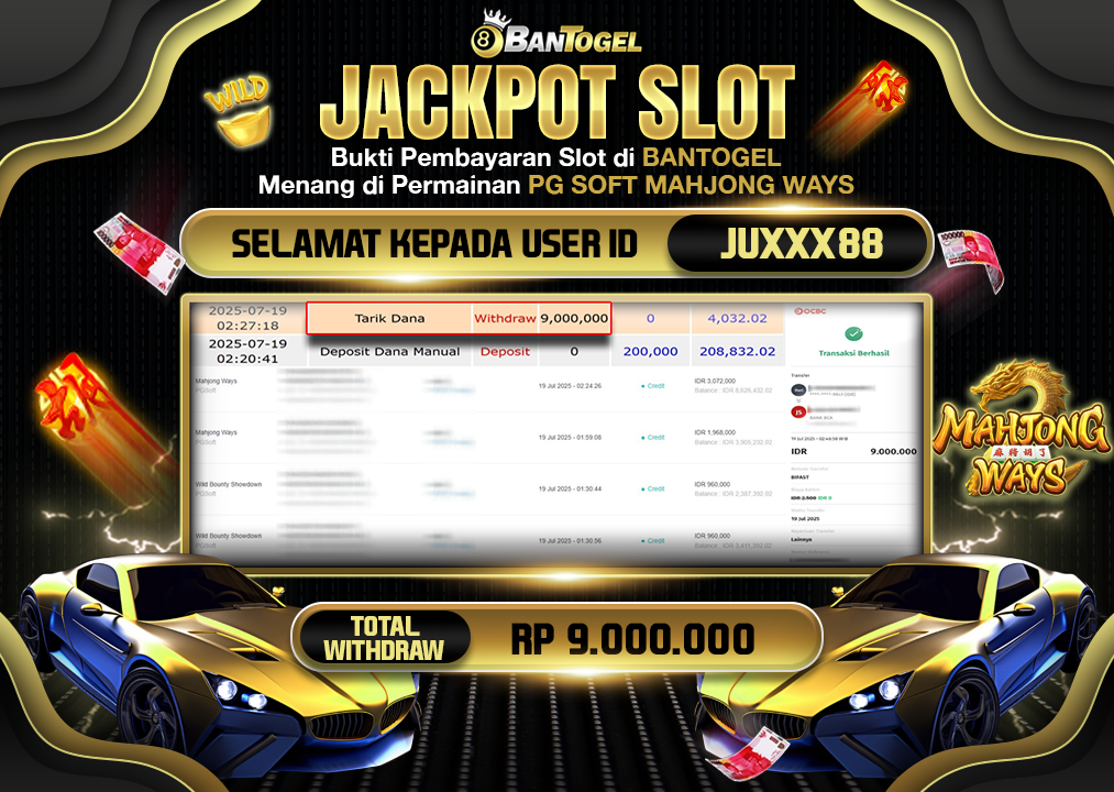 BUKTI JACKPOT LUNAS BANTOGEL