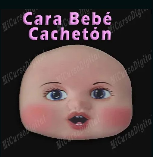 cara de muñeco cacheton bebe en fomi  goma eva