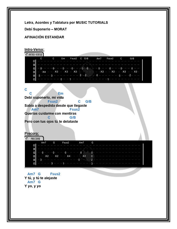Debí Suponerlo MORAT Letra y Acordes by MUSICTUTORIALS_page-0001
