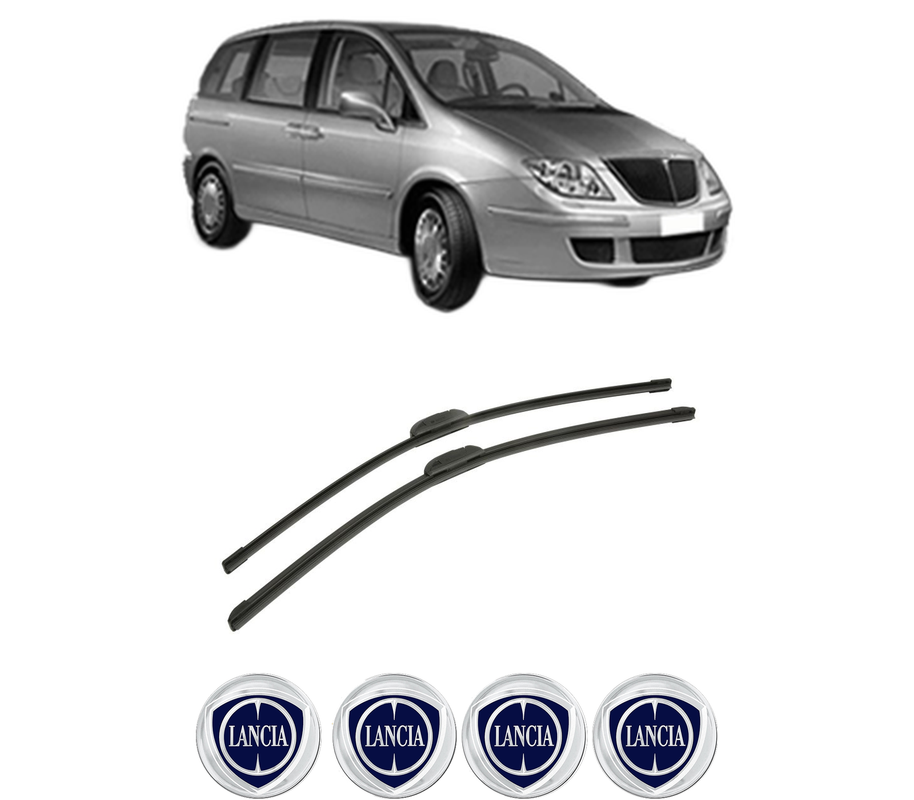 Set stergatoare auto LANCIA PHEDRA (179_) din 2002-2010, pentru parbriz auto, 2 bucati, Bosch Aerotwin Retrofit, din cauciuc siliconat rezistent, 4 Stickere Auto LANCIA