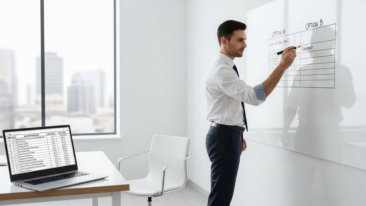 Финансовый аналитик строит график затрат на спецтехнику