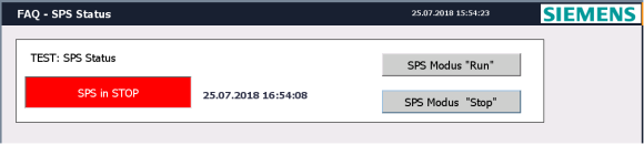Evaluate the "RUN / STOP" mode of the CPU via an H Evaluate the "RUN / STOP" mode of the CPU via an H