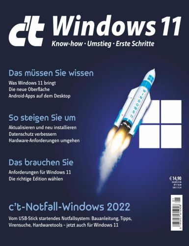 Cover: ct Magazine für Computertechnik Sonderheft Windows 11 No 01 2022