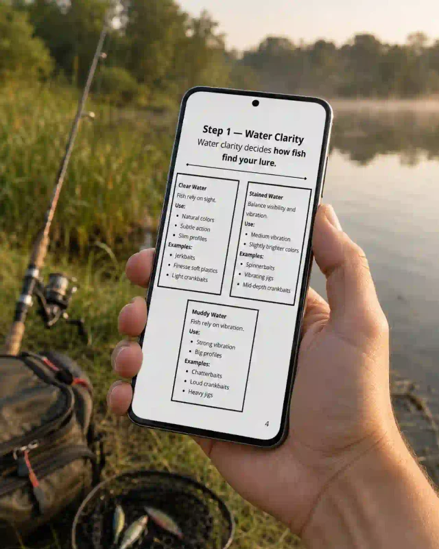 Angler reading the Lure Logic Quick Decision System