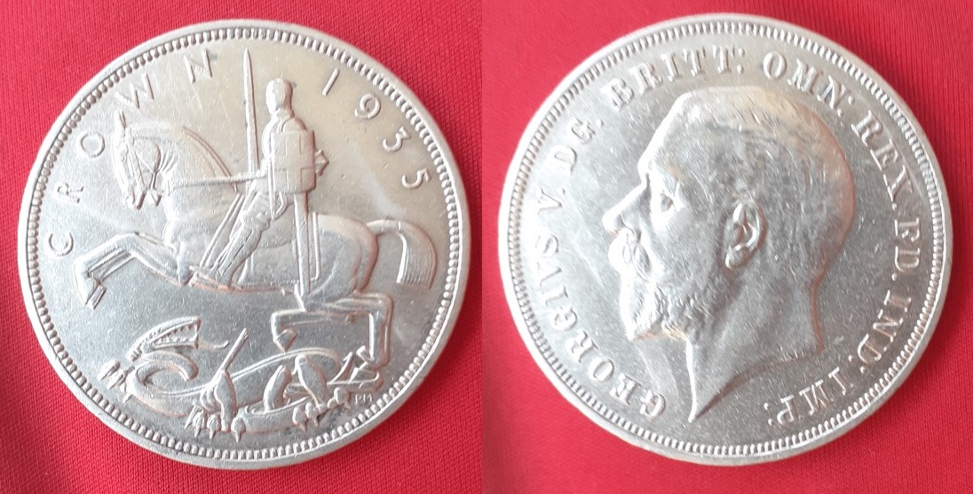 1 crown, George V, 1935 Inglaterra-crown-1935-28-46gr