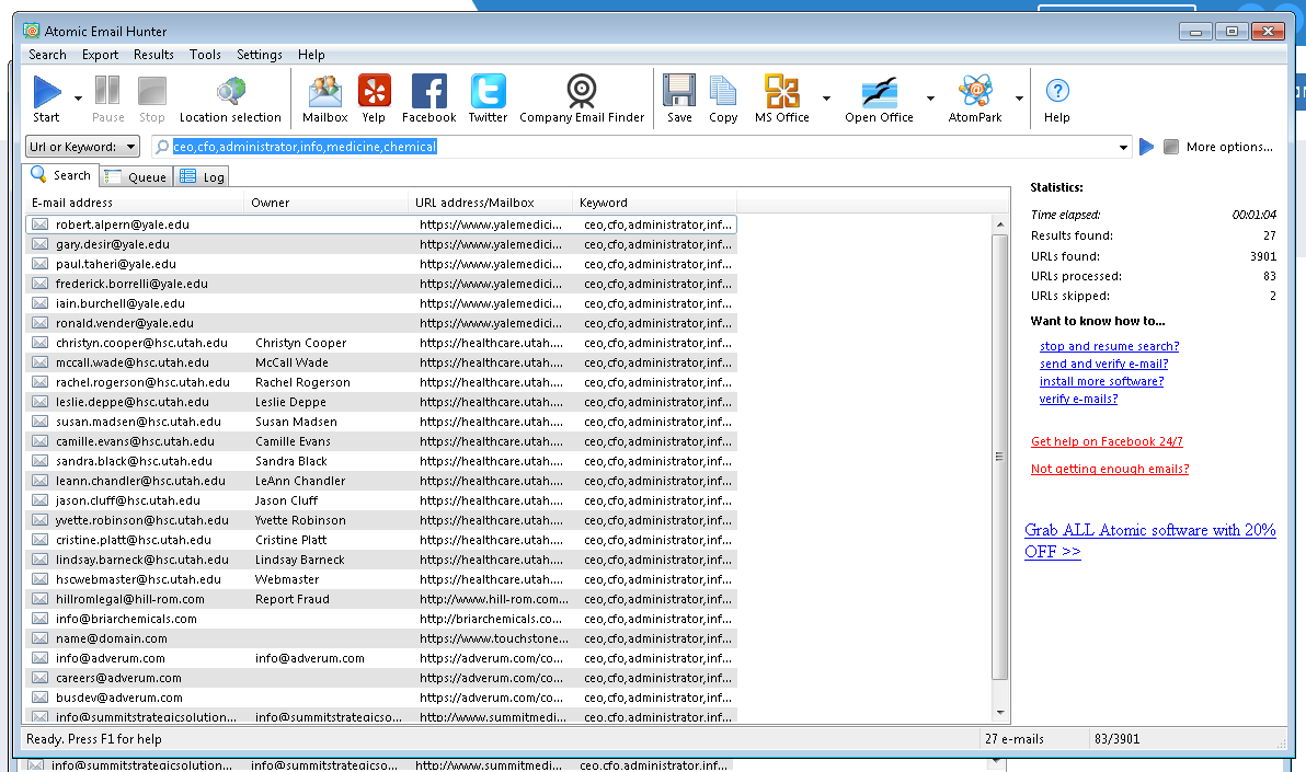 Atomic Email Hunter 14.4.0.371 Cracked