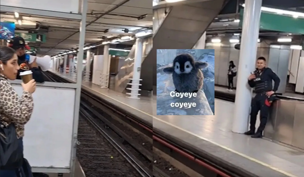 Policía auxiliar del Metro motiva a usuarios con frases como