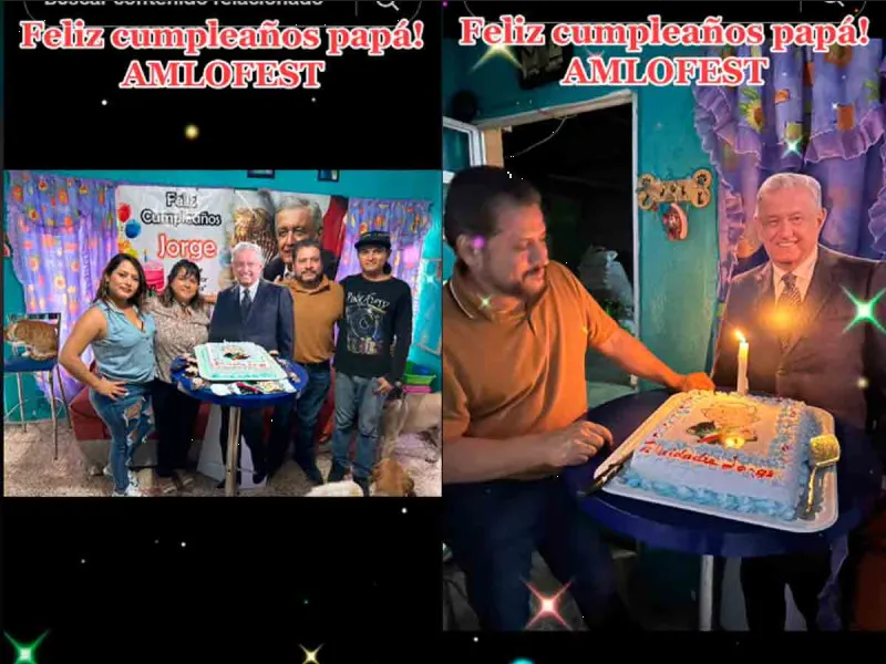 ¡Es un honor! señor festeja su cumpleaños con temática de AMLO y se vuelve viral