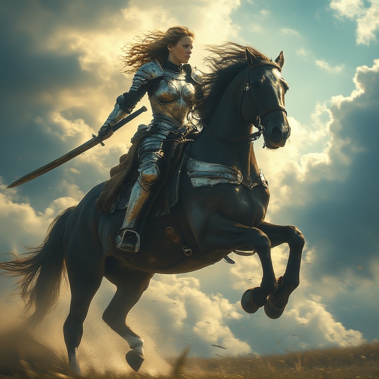 Armored-woman-charging-into-ba-(34)