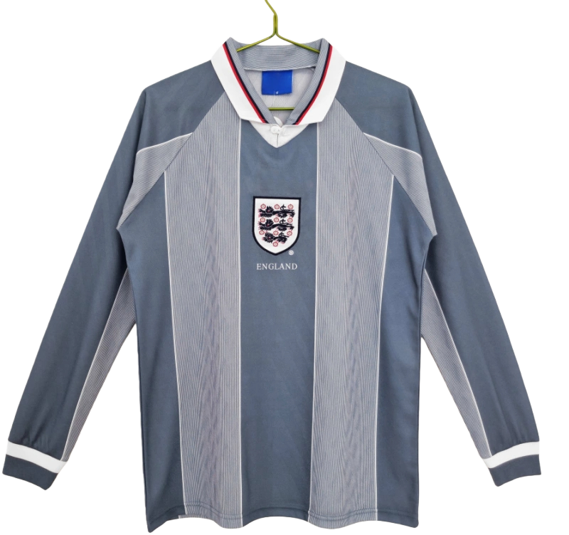 1996 England away Long sleeved retro Fan version