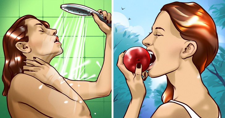 Mandi dan makan buah