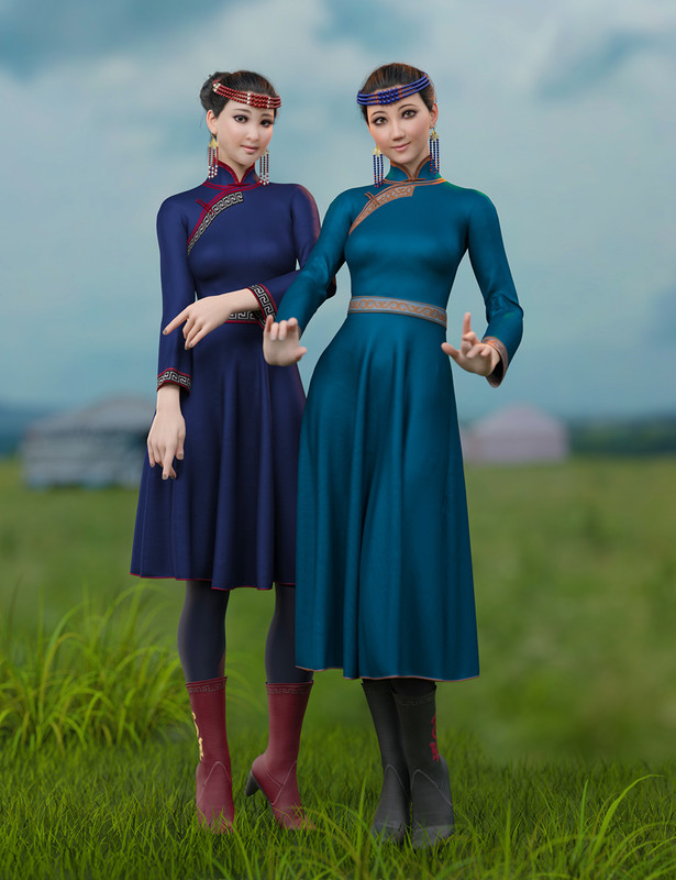 dForce MK Mongolian Dress for Genesis 8 and 8.1 Female