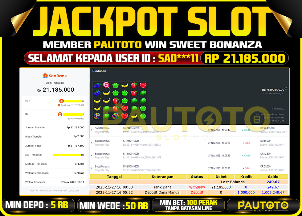 BUKTI JACKPOT LUNAS PAUTOTO