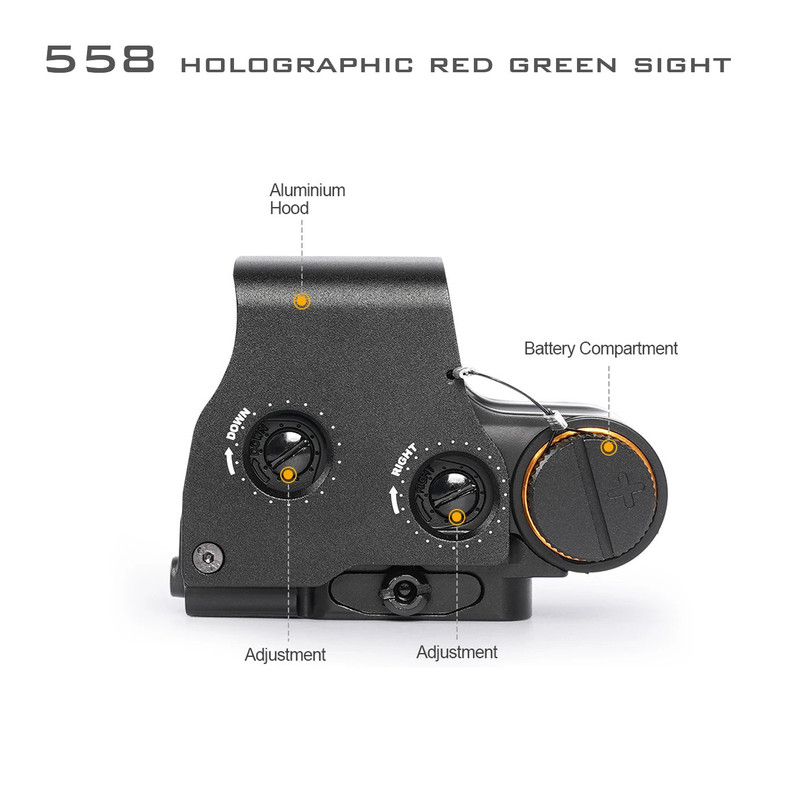 G43 3x Magnifier 558 Red Green Dot Holographic Reflex Sight Scope