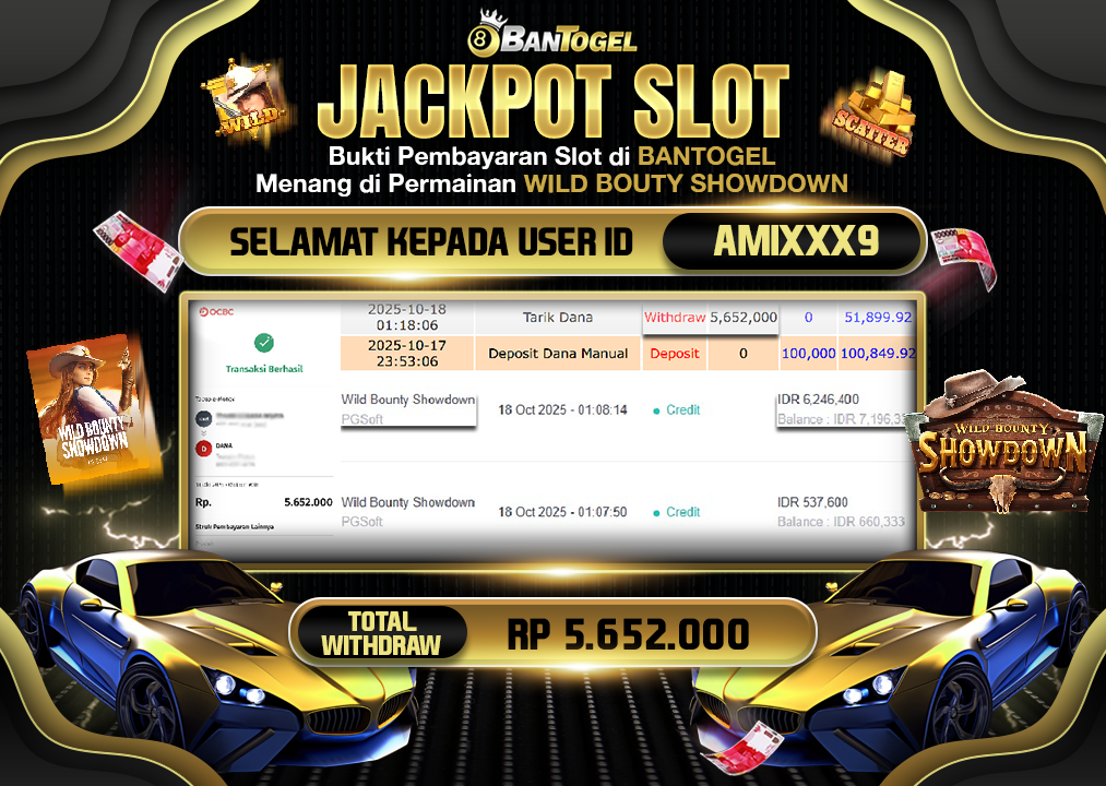 BUKTI JACKPOT LUNAS BANTOGEL
