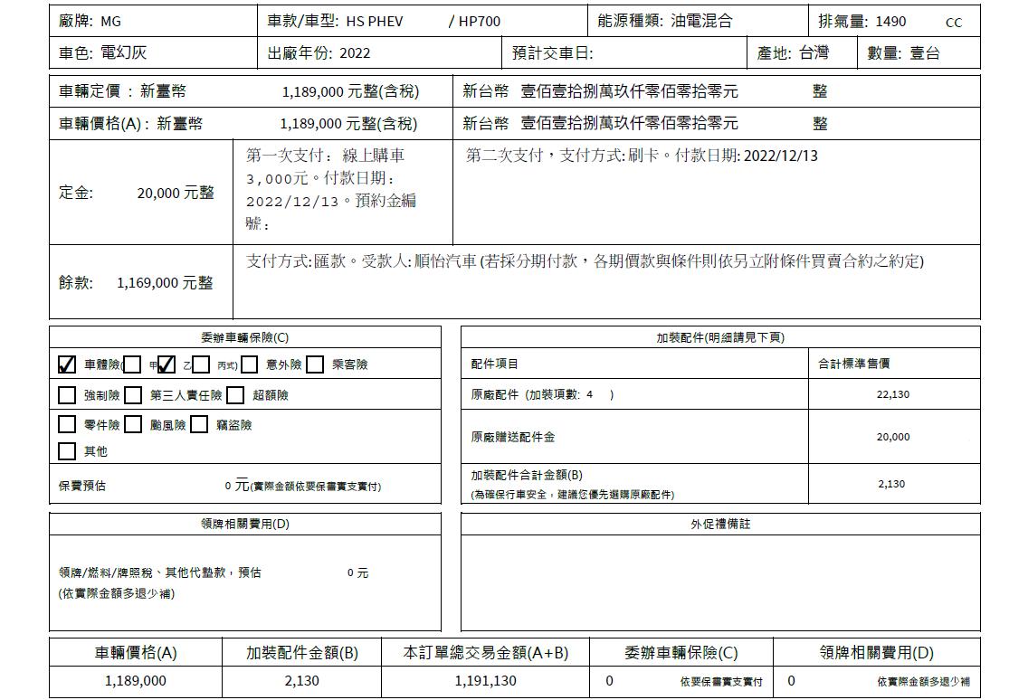 圖 MG HS PHEV