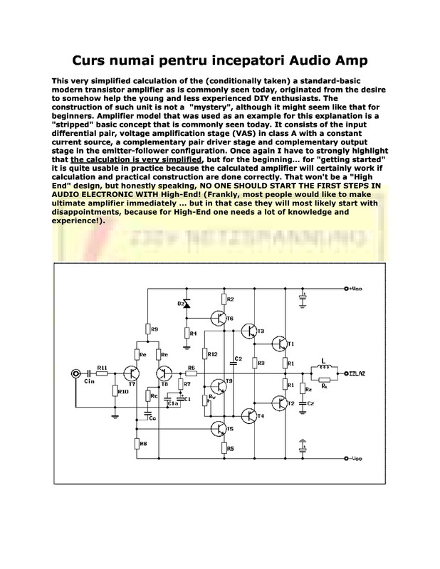 Curs pentru incepatori Audio Amp - Page 1