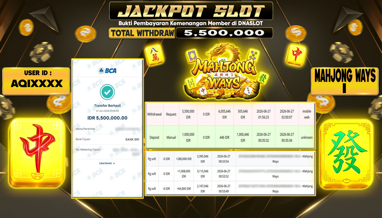 JACKPOT SLOT MAHJONG WAYS 1  27 JUNE 2026